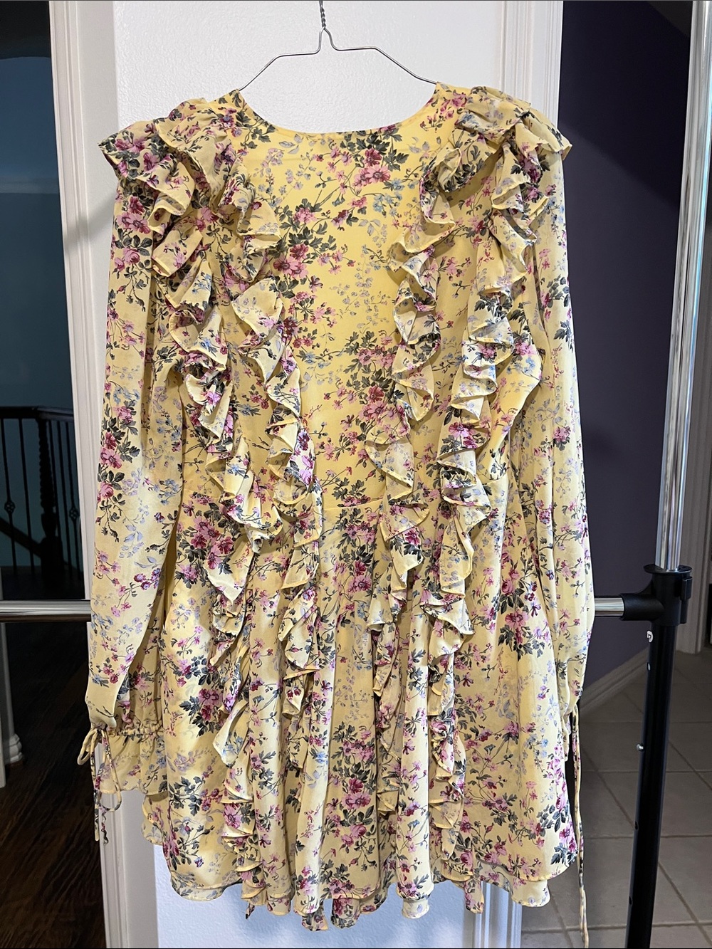 Endless Rose like Zimmerman Yellow Floral Ruffle Lace-Up Dress - Picture 7 of 9